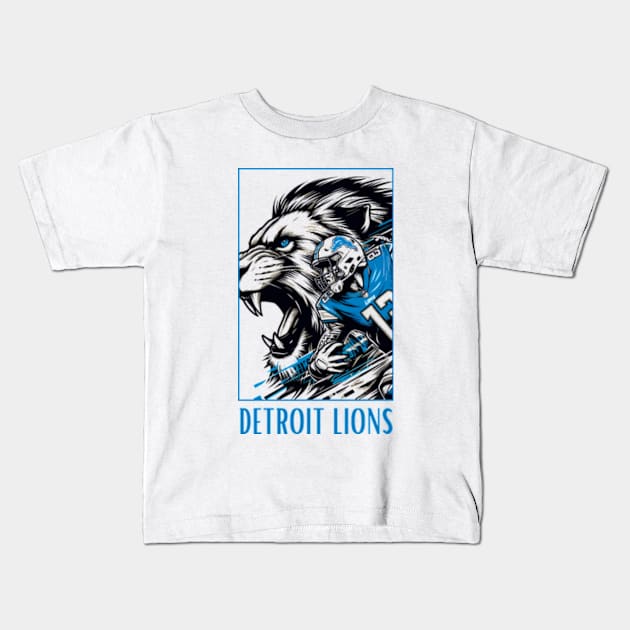 Detroit Lions Art Kids T-Shirt by StyleTops